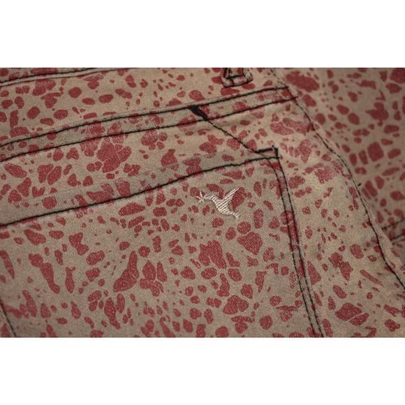 BEIJA FLOR NEW $148 Gray Red Animal Print Stretch Denim Jegging Size 2 - Picture 3 of 4